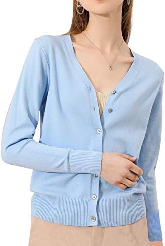 Joplin and Co Women’s 12 Colors Classic Cardigan, V-Neck, Simple, Neat, Loose, Long Sleeve, Autumn and Winter