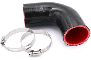 TuoLauthon 90 Degree 2 inch(51mm) Elbow Coupler Hose,4-Ply Reinforced,Length 4 in(102mm) with 2PCS Clamps for Turbo/Intercool