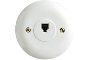 AUDIOVOX TP248WHN Round Wall Phone Jack, White
