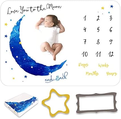 Amazon Co Jp Mumulot 寝相アート 月齢フォト マット ベビー 撮影シーツ 薄手 ブランケット 赤ちゃん 成長記録 プレゼント ブルー ホーム キッチン