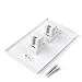 TNP Ethernet Network Cat5E Wall Plate - Dual 2 RJ45 Keystone Connector Socket Wiring Plug Jack Decorative Face Cover Outlet Mount Panel Female to Female RJ45 Keystone