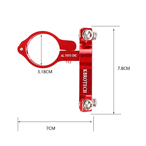 Kbrotech Bicycle Water Bottle Cage Holder Adapter Adjustable MTB Road Bike Handlebar Water Bottle Holder Seat Post Bottle Mount (Double red) - Thumbnail 3