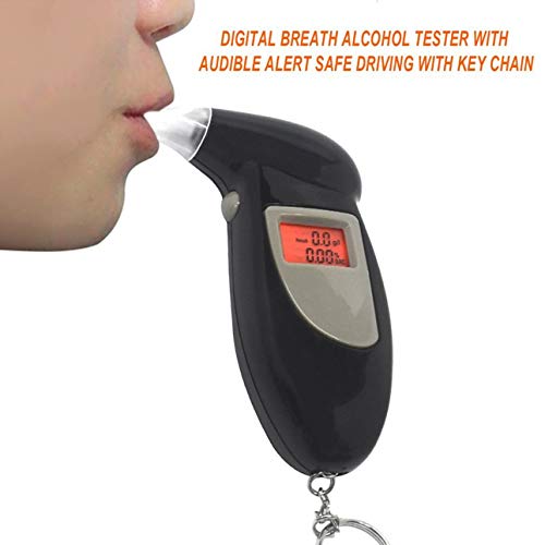 Liobaba Digital Breath Alcohol Tester with Audible Alert Safe Driving with Key Chain Quick Response Alcohol Detector Breathalyzer - Thumbnail 3