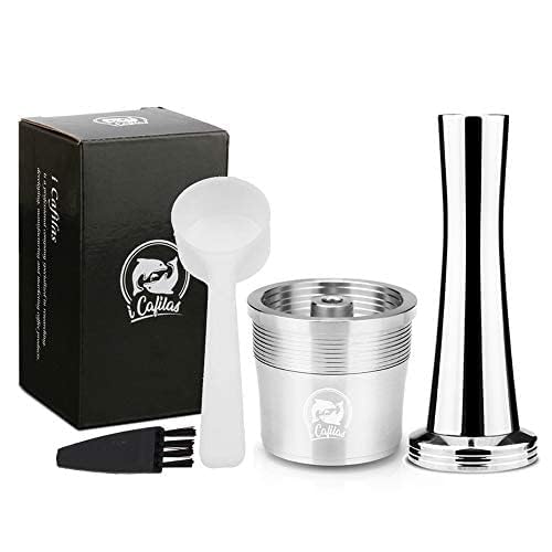 i Cafilas Stainless Steel Refillable Reusable Coffee Capsules Pods Filter for illy iperEspresso X9 X8 X7.1 Y5 Y3 Y1.1 Coffee Machine + 1 Spoon + 1 Brush (Capsule + Coffee Tamper)