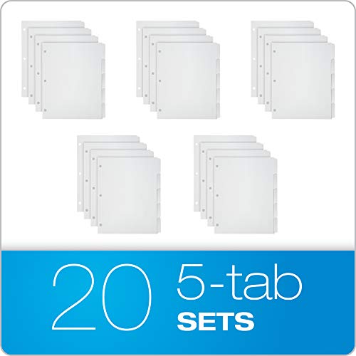 Oxford blank write on binder dividers 1 5 cut tabs 3 hole punch