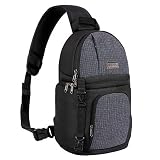 MOSISO Camera Sling Bag, DSLR/SLR/Mirrorless Case Water Repellent Shockproof Backpack with Adjustable Crossbody Strap and Removable Modular Inserts Compatible with Canon, Nikon, Sony etc, Black