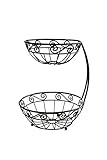 Spectrum Diversified Scroll Fruit Stand, Tiered Server, Fruit Baskets, 2 Tier, Black (Kitchen)