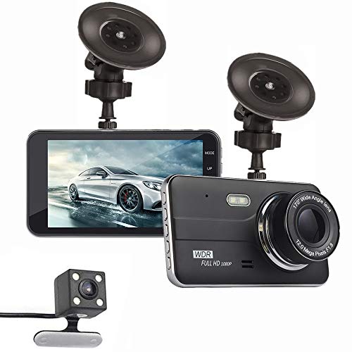 Dual Dash Cam Car Camera 1080P Front and 720P Rear View Backup Camera, 4.0