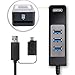 UNITEK Multi-in-1 USB 3.0 3-Port Hub and Micro SD Card Reader+OTG Adapter for Macbook Microsoft Surface Ultrabooks Laptops Tablet PCs with USB Port, OTG Smartphone