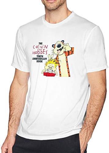 Aergaerg387 Calvin and Hobbes Mens T-Shirt for Teenager White