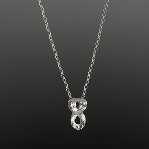 Handmade Designer 3D Infinity Double Sided Sterling Silver Pendant Necklace by spiral Jewelry.