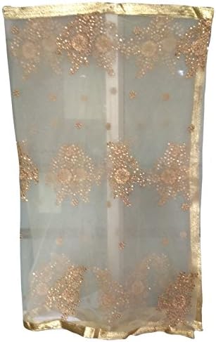 Beautiful Design Embroidery Moti Work Gold Bridal Party wear Dupatta for Designer Dress