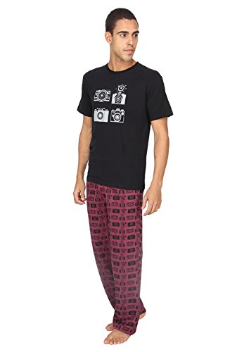 nuteez camera pyjama set for men