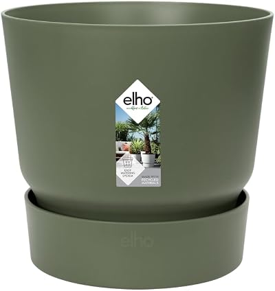 elho Greenville Round 20 Flower Pot with Integrated Water Reservoir Green
