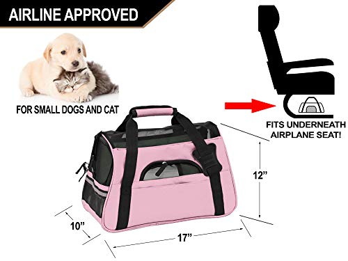 ToysOpoly Premium Pet Travel Carrier, Airline Approved, Soft Sided with Fleece Bed Mats, Perfect for Small Dogs, Cats, Birds, Rabbits, and Chicken (Black) - Thumbnail 3