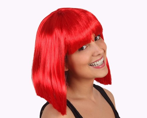 Wig Red Lady Mid Length Fancy Dress Adult