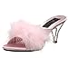 Fabulicious Women's Belle-301F Marabou Slipper Baby Pink Satin