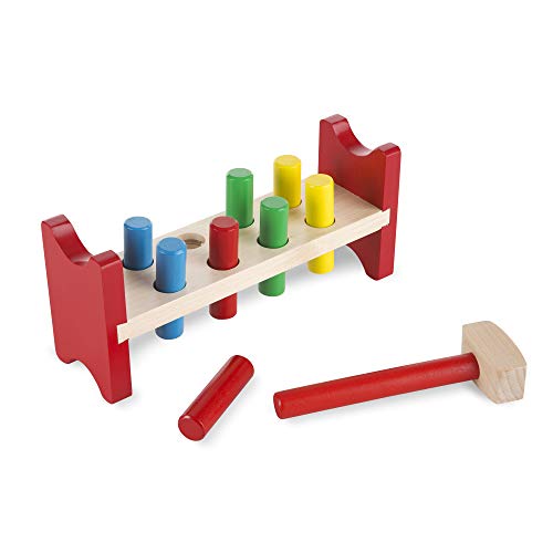 Melissa & Doug Deluxe Wooden Pound-A-Peg Toy With Hammer - Thumbnail 7