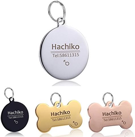 YVYOO Custom for Dog Collar Stainless Steel Dog cat tag Free Engraved Pet Dog Collar Accessories ID tag Name Telephone Personalized Dogtags