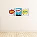 Big Dot of Happiness Bam Superhero - Kids Bathroom Rules Wall Art - 7.5 x 10 inches - Set of 3 Signs - Wash, Brush, Flush