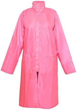 Devil Pink Women's Raincoat with Hidden Collar Pocket for Cap