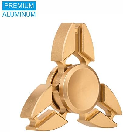 Posife Aluminum Fidget Spinner Spinetic Spinners 3 Sides Metal Fidget Toy EDC Hand Spinner Ultra Durable Made Triple Arms (Big Gold)