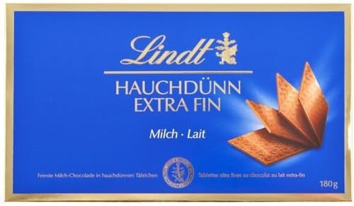 Lindt 1 Extra Fine Swiss Thins Milk Chocolate - 180 Grams; Large Pack