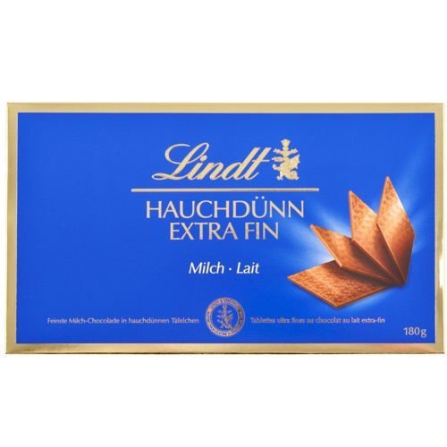 Lindt 1 Extra Fine Swiss Thins Milk Chocolate - 180 Grams; Large Pack