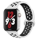 OriBear Compatible for Apple Watch Band 44mm 42mm, Breathable Sporty for iWatch Bands Series 4/3/2/1, Watch Nike+, Various Styles and Colors for Woman and Man(S/M,Platinum Black)