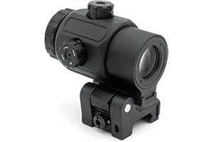 AWETHE G43 Magnifier, 3X Micro Magnifying Glass, with Switch to Side Quick Detachable QD Mount, for Hunting (Black)