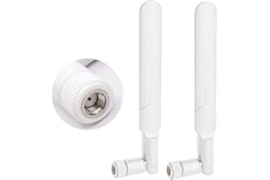 CORONIR Dual Band WiFi Antenna 2.4GHz 5GHz 5.8GHz 9dBi MIMO RP-SMA Male Antenna for WiFi Router Wireless Network Card USB Adapter Security IP Camera Video Surveillance Monitor-2Pack White