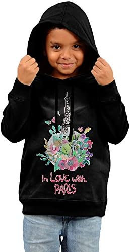 Eiffel Tower In Love With Paris Kids' Print Casual Pullover Drawstring Hoodie Hooded Sweatshirt 2 Toddler