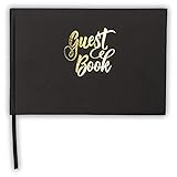 Black Guest Book with Gold Foil – Hardcover Guest Book with Lines for Name, Address and Notes - 9