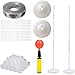 2 Set Balloon Column Base and Pole with Free Balloon Strip, Balloon Rings & Pump .4 Feet High Balloon Tower for Party & Event Decoration.