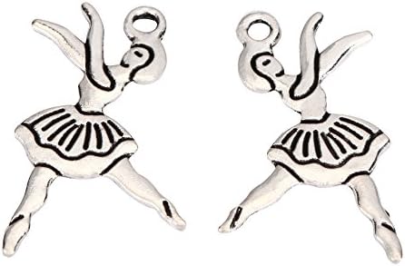 20 Dancing Artist Charms 25x15mm Antique Silver Tone for Bracelets Necklaces Earrings #mcz841