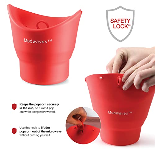 Modwaves 2 Pack Silicone Microwave Popcorn Popper Reusable Popcorn Bowls for Family Movie