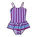 QRH Big Girls Poptical Stripes Sport Splice 1 Piece Swimsuit