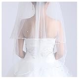 Shine Love Women's 2 Tier Spark Bridal Pearl Wedding Veil With Comb 11001