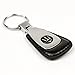 MASERATI Leather Teardrop Key Chain Fob - Brushed Aluminum Finish