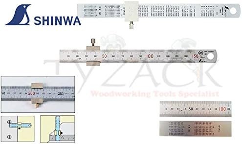 Shinwa 76751 150mm Metric Steel Rule With Ruler Stop by tyzacktools