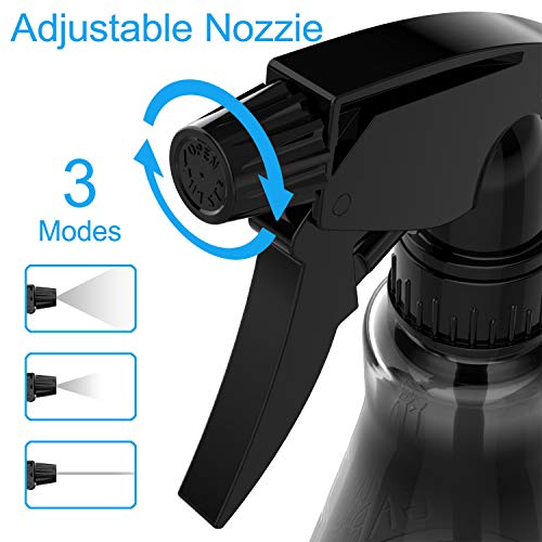 Sprühflasche 500ML PET Zerstäuber Blumensprüher mit Verstellbare 3 Modi Sprühkopf BPA frei Sprayer Leere Sprühflasche für Reinigungsmittel, Flüssigkeit