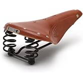 Brooks England Flyer, Touring Leather Bike Saddle with Suspension Springs