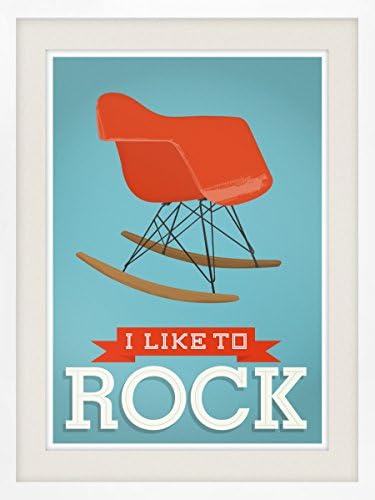 I like to rock, Eames chair quote print