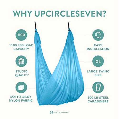 UpCircleSeven Aerial Yoga Hammock Aerial Silk Swing Kit Ceiling