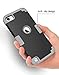 Hocase iPod Touch 7th/6th/5th Generation Case, iPod Touch 7/6/5 Case, Shockproof Protection Soft Silicone Hard Plastic Full Body Protective Case for iPod A2178/A1574/A1509/A1421 - Black/Grey