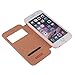 Nouske iPhone 6/6S Smart Touch Case S-View Window Flip Cover/Magnetic Closure/Stand/TPU bumper/360 Protection, Rose Gold