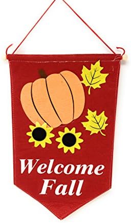 "Welcome Fall" Hanging Felt Baner, 15"