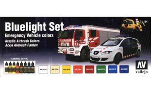 Vallejo Blue Light Ems Vehicle Colors Set, 17ml