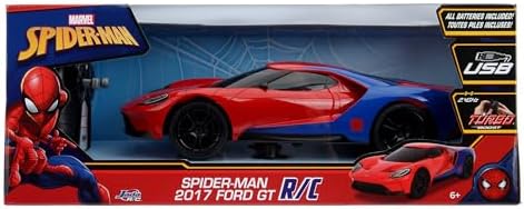 - Spiderman Radio-Commandée Ford GT - 1/16 - Fonctions Complètes de Pilotage et Turbo - sous Licence Officielle - A Partir de 6 Ans