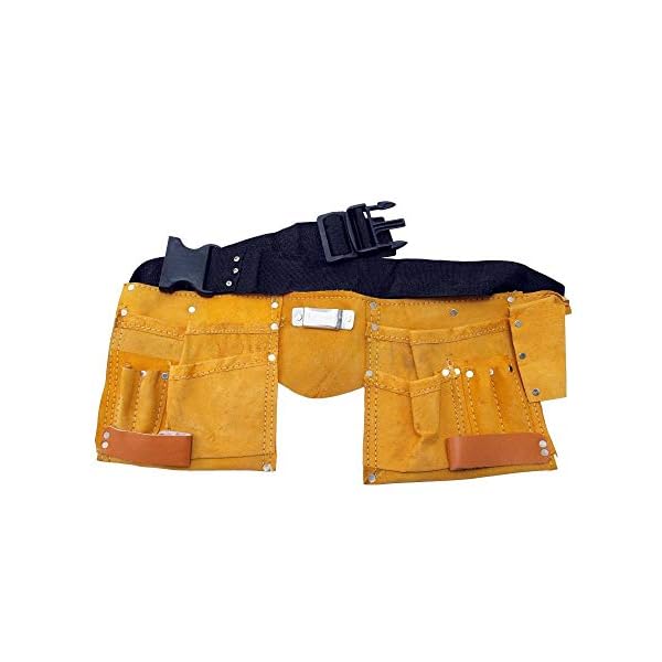 Toolzy 100074 Werkzeuggürtel 11 Taschen Werkzeug Gürtel Messertasche Nageltasche Hammerhalter – Bild 7